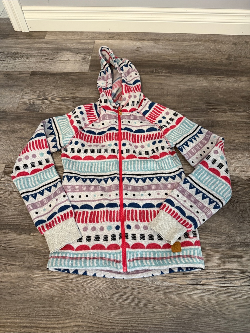 Reima Colorful Patterned Hooded Zip-Up Jacket - Multicolor